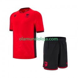 Camisola Albânia Criança Equipamento Primeiro 2025-2026 Manga Curta